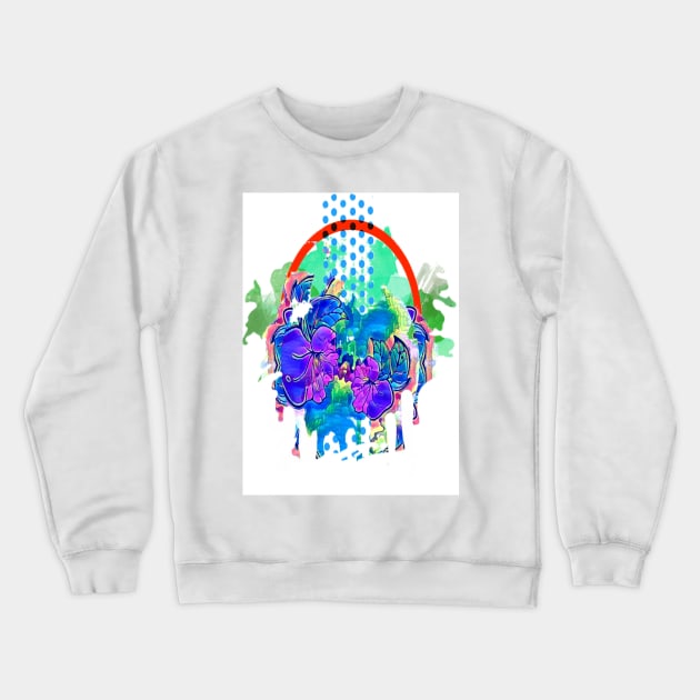 Surf flower color splash Crewneck Sweatshirt by SilverPixieArt